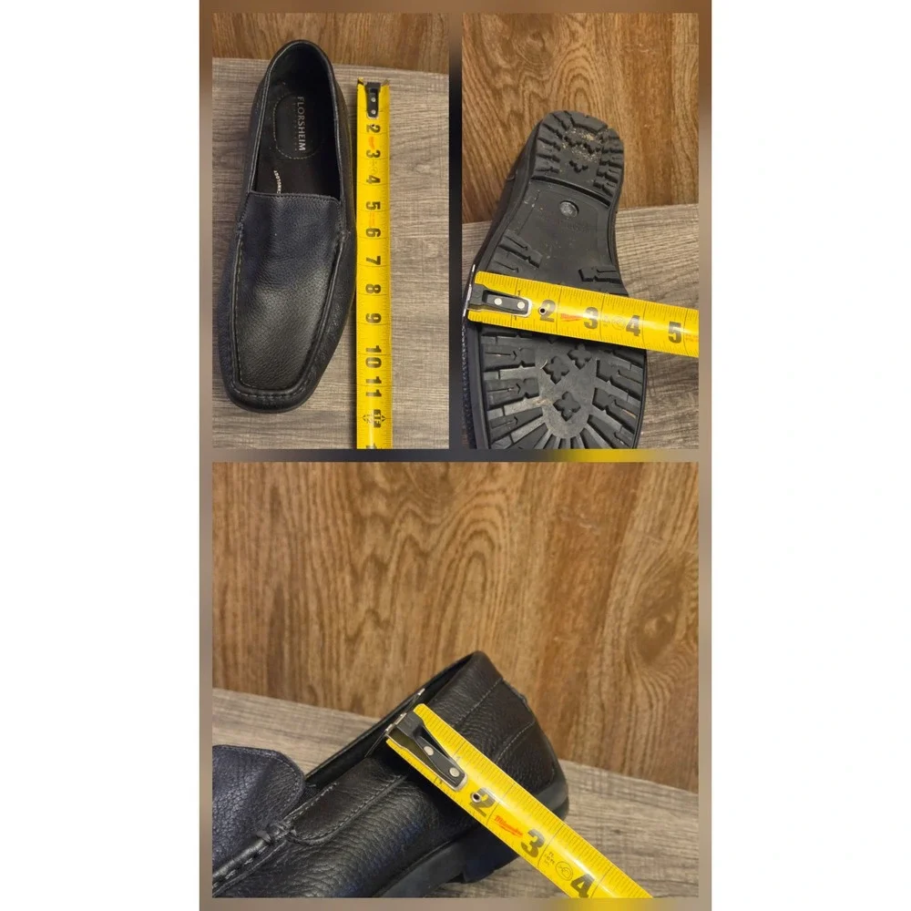 Florsheim Comfortech Leather Slip On‎ Loafer Shoes Mens Size 10 EEE Black